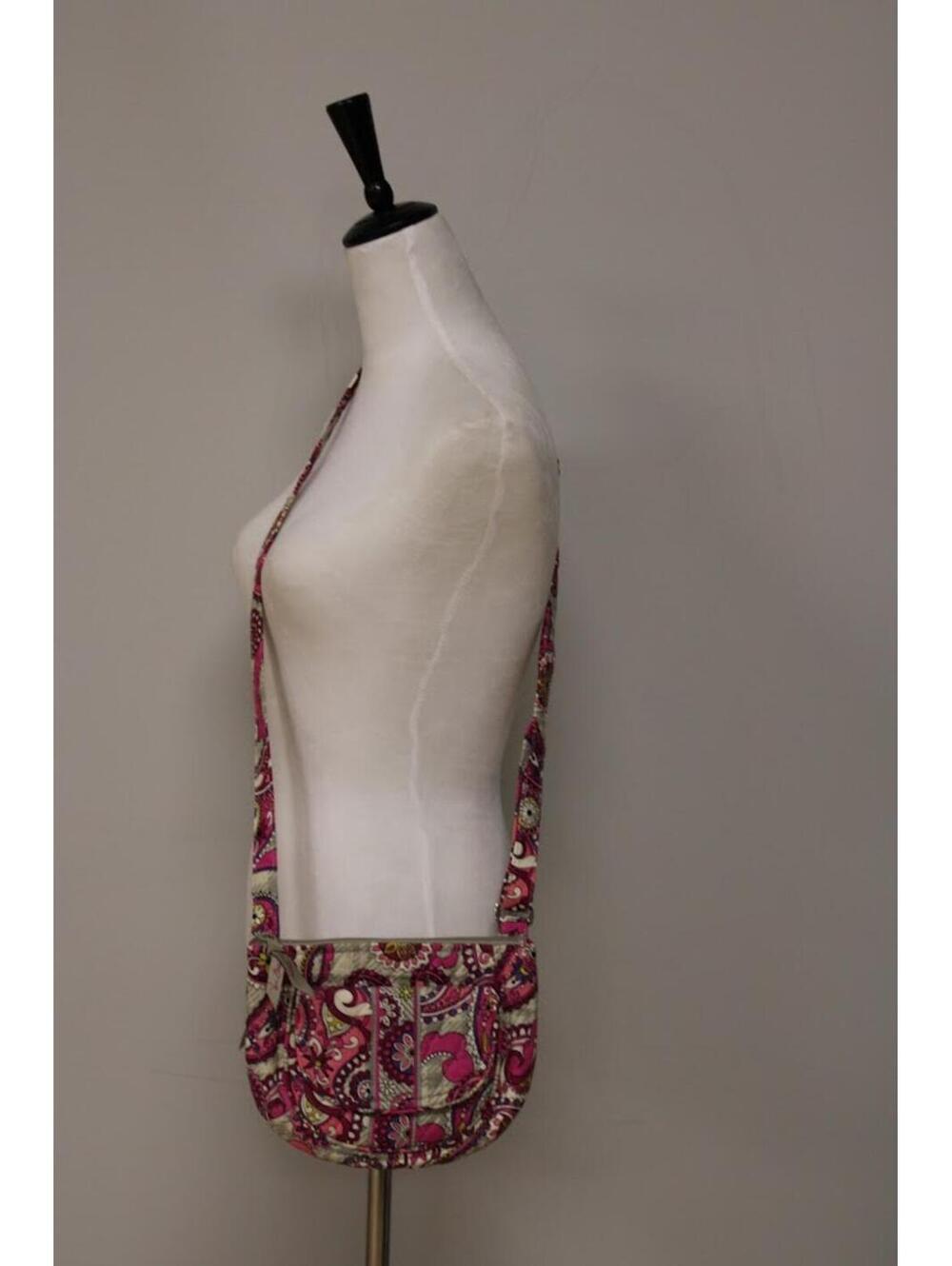 Vera Bradley Paisley Meets Plaid Small Quilted Crossbody Bag Purse 9" x 7"